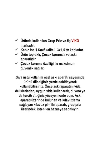 Ekonomik 3'lü Topraklı Çocuk Korumalı Grup Priz 25 Metre Düz Fiş 25 M
