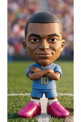 Kylian Mbappe 15 Cm Futbolcu Figürü - Özel Tasarım Dekoratif Masa Üstü Biblo Oyuncak