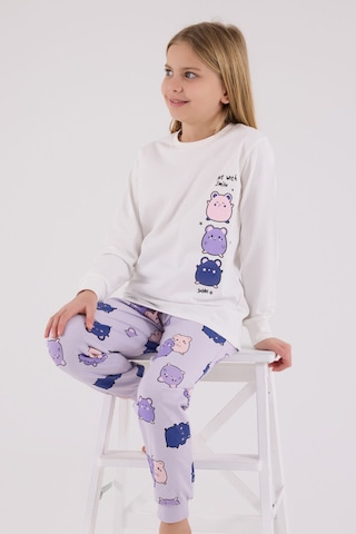 Rolypoly Kız Çocuk Beyaz Pijama Takımı Rp3704-c-v2 Beyaz