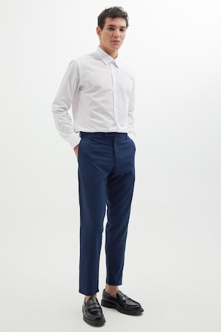 Tudors Erkek Slim Fit Dar Kesim Esnek Yan Cepli Bilek Boy Canvas Kesim Lacivert Pantolon-34761 Lacivert