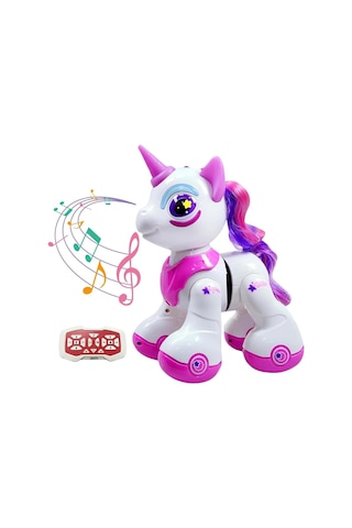 Kumandalı Romantic Marry Sevimli Oyuncak Unicorn Robot Pembe