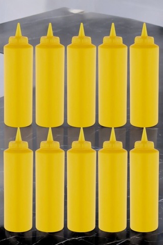 500 Ml. Fişek Sosluk Ketçap Mayonez Hardal 10 Adet Sarı