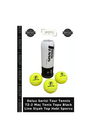 Delux Serisi Tour Tennis Tz-2 Maç Tenis Topu Black Line Siyah Top Hobi Sporcu