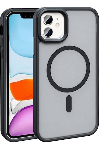 Apple Uyumlu iPhone 12 İle Kılıf Magsafe Şarj Özellikli Mat Arka Yüzeyli Kapak