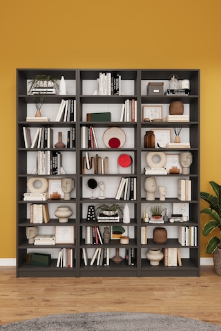 Lüks 24 Raf Ayarlanabilir Ev Ofis Kitaplık %100 MDF Dekoratif Kütüphane Kitaplık K27