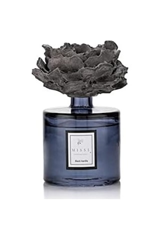 500 Ml Siyah Silindir Şişe Black Vanilya Kokulu Gül Taşlı Oda Kokusu Abundance Prosperity