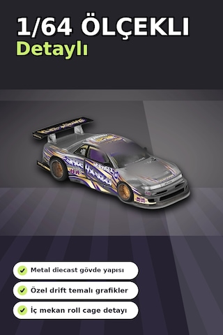 Metal Diecast 1/64 Olcek Nissan Silvia S13-r Drift Arabasi - Kaido House Koleksiyon Modeli Bx-313398