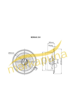 Bvn Bahçıvan Bdrax 250-2K 220 Volt Aksiyel Fan 1500 M³/H 25 Cm