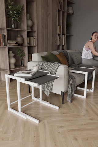 Bohem 3 Lü Zigon Sehpa, Metal Zigon Sehpa Antrasit