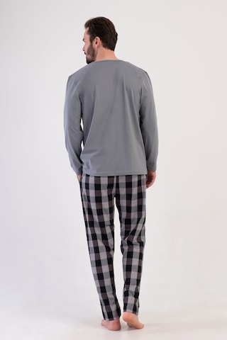 Yake Store Ceplı Erkek P.suprem Xxl Tamamı Dugmelı Uzun Kol Pıjama Takım - Gray Siyah