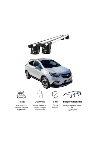 Trio-ıı Opel Mokka X 2012 Ve Sonrası Uyumlu Kilitli Ara Atkı 120cm Port Bagaj Tavan Barı