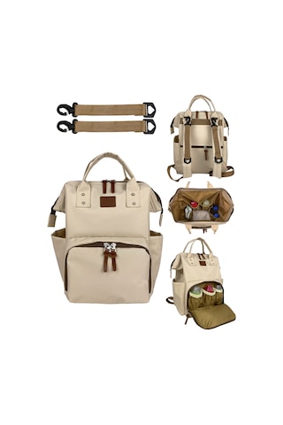 Bye Bye Paris Stylo Anne Bebek Bakım Sırt Çantası Bej