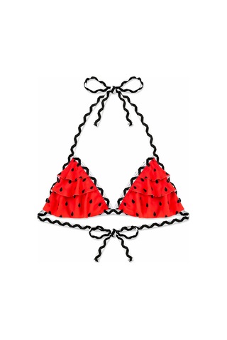 Beniizle Puan Desenli Kız Çocuk Bikini Takımı Kırmızı