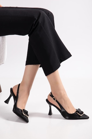 Suins Astelia Model Tokalı Kadın Stiletto Ayakkabı Siyah