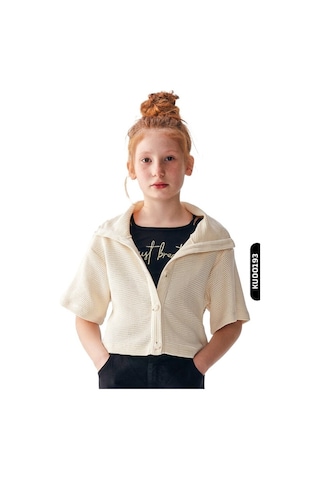 Xo Kids Kız Çocuk Hırka 8-14 Yaş 36436 Ekru