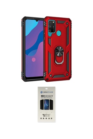 Cep Huawei Uyumlu Y6p Kılıf Ahenk Klasik Koleksiyonu İkili Koruma Seti Najmaddin Yeşil