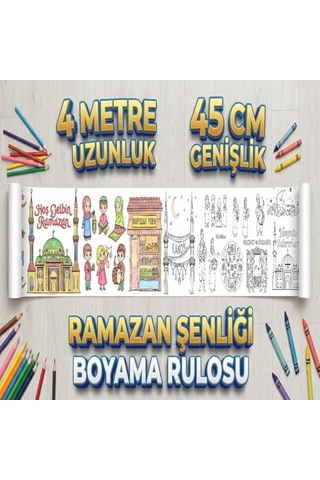 Rulo Boyama Kağıdı Dev Boy Ramazan Şenliği 4 Metre 45cm Genişlik