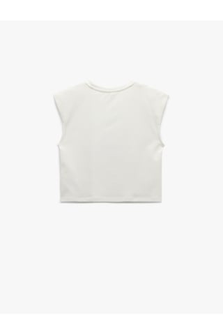 Koton Pamuklu Kiraz Baskılı Bisiklet Yaka Kolsuz Crop Tişört Beyaz 5sak10049uk Beyaz