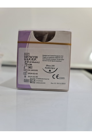 Trusynth Emilebilir Keskin Cerrahi İplik 3-0 2metric 20mm 3/8