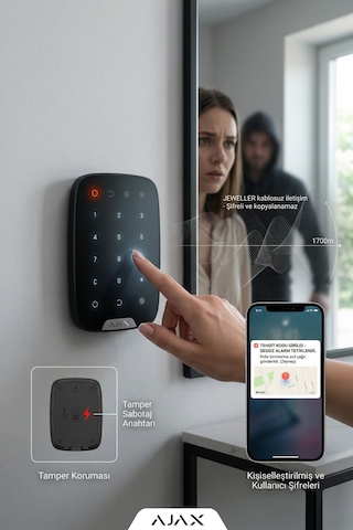 Ajax Keypad Kablosuz Dokunmatik Şifre Paneli Akıllı Ev Ve İş Yeri Alarm Klavyesi