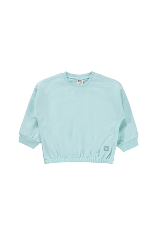 Civil Baby Kız Bebek Düz Basic Kalpli 6-18 Ay Takım - Yeşil Su Yeşili