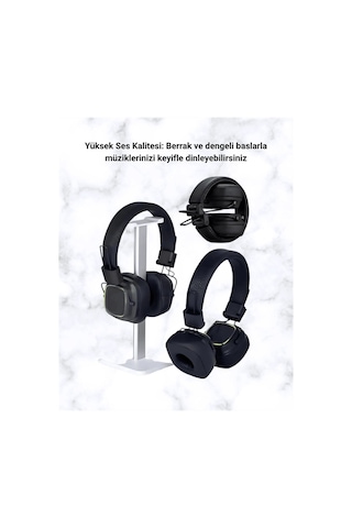 Mey İthalat Bluetooth 5.3 Rainbow Işıklı Kulak Üstü Kablosuz Kulaklık