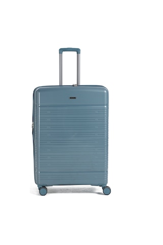 Fabrika Mavi Çekçekli Sert Valiz Fab-5272 75 Cm Valiz Büyük