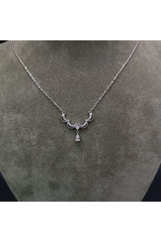 925 Ayar Gümüş Kanatlı Damla Model Tasarımlı Kolye Gümüş