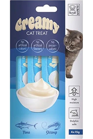 M-pets Ton Balıklı Ve Karidesli Krema Kedi Ödül Maması 4x15 Gr 244-30032.01