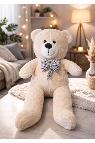100 Cm Peluş Ayıcık Peluş Ayı Hediyelik Peluş Oyuncak Sevgiliye Krem