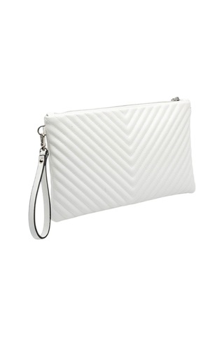 Silver Polo Crash Beyaz Kapitone V Kadın Portföy Ve Clutch El Çantası Sp1034