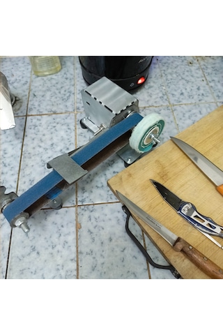Kasap Lokanta Ve Mutfaklar İçin Mini Bıçak Bileme Ve Kılağı Gılağı Alma Makinei Bant/şerit Zımpara