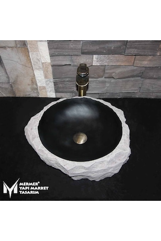 Bazalt Yuvarlak Dışı Şekilsiz Patlatma Lavabo
