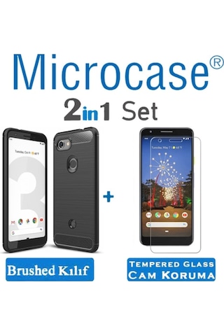 Microcase Google Pixel 3A Xl Brushed Carbon Kilif + Cam (Seç) 364765711