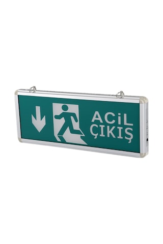 Led Işıklı Iki/Çift Yönlü Acil Çıkış Exit Tabelası Aşağı Yönde Ok (327534063)
