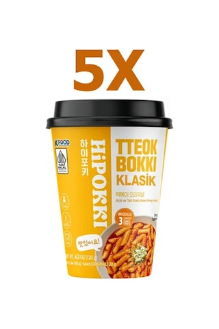 Hipokki Acı Ve Tatlı Soslu Kore Tteokbokki Pirinç Keki 5 x 120 G