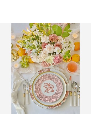 Turuncu Porselen Pasta Tabağı 17 Cm