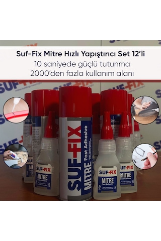 Suf-fix Mitre Hızlı Yapıştırıcı Set 12 Li 200 Ml + 50 Gr