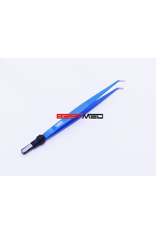 Bipolar Ucu Eğri Düz Penset 20Cmx1 Mm Koter Bipolar Penset