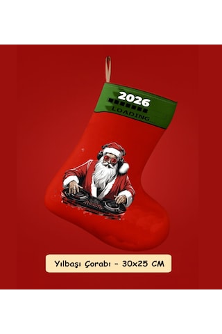 Yılbaşı Çorabı Duvar Süsü Dj Noel Baba Dekoratif Duvar Aksesuarı Yeni Yıl Ev Süslemesi