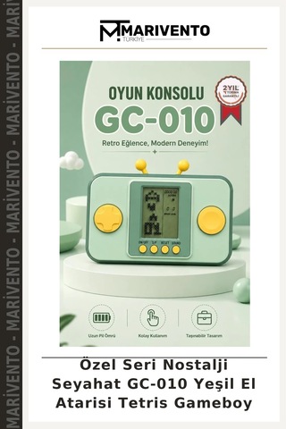 Özel Seri Nostalji Seyahat Gc-010 Yeşil El Atarisi Tetris Gameboy