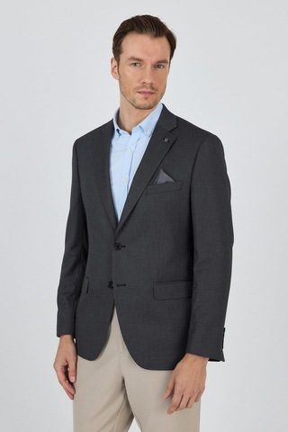 İmza Siyah Mono Yaka Armürlü Tam Astar Esnek 6 Drop Comfort Fit Classic Ceket 1002250153 Siyah