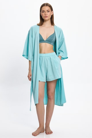 Toosalty Kadın Mint Yeşili Çizgili Uzun Kimono 25pl05st Yeşil-mint