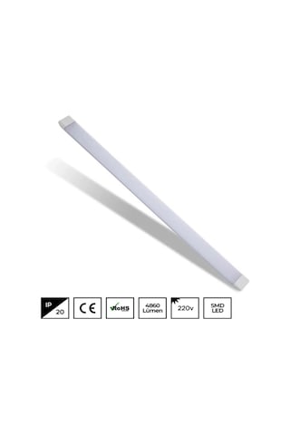 Şanled Şan Led 62 Watt 120cm Yatay Led Bant Armatür-trafolu Beyaz Işık-8 Adettir Şeffaf