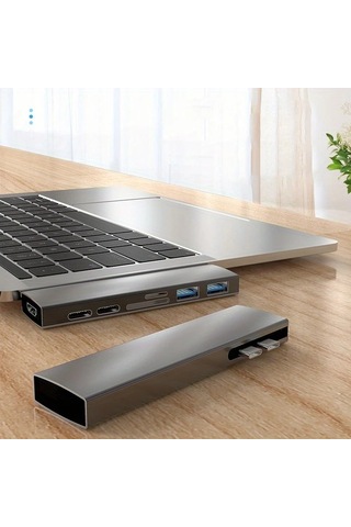 Xuweiwei P1 Usb C Hub Adaptor 4k Ultra Hd Macbook Uyumlu İcin Tasinabilir Dok Istasyonu Hizli Usb 3 0 Ve Tf Sd Kart Okuyucu