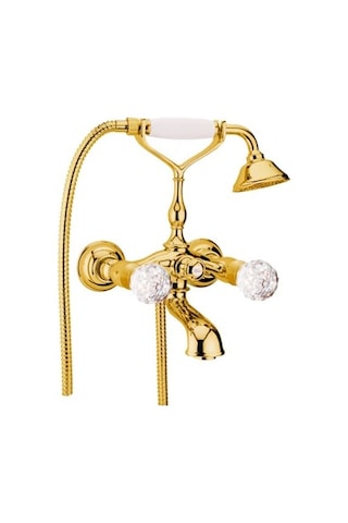 İtalyan Webert Karenina Banyo Bataryasi Altın-swarovsky Taşli-el Duşu Seti , Askisi Dahi L Krom