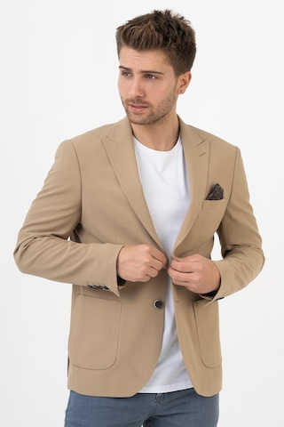 White Stone Puebla C189 Regular Fit 6 Drop Likralı Ceket Bej - 56 Bej
