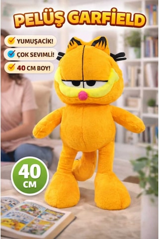 Garfield Peluş Oyuncak 40 Cm Hediyelik Uykucu Uyku Arkadaşı Sarı