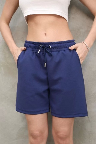 Osy Modal Yumuşak Dokulu Kumaş Kadın Kısa Şort - Mavi Mavi