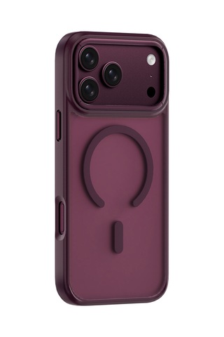 Apple iPhone Uyumlu 18 Pro Kılıf Wiwu Fgg-012 Armorpro Serisi M-safe Özellikli Parmak İzi Bırakmayan Kılıf Bordo